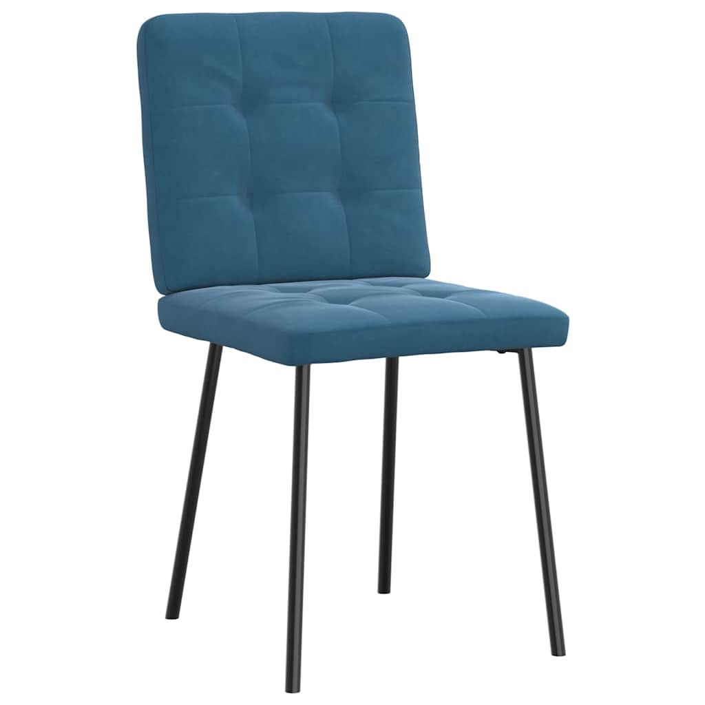 spisebordsstole 6 stk. velour blå