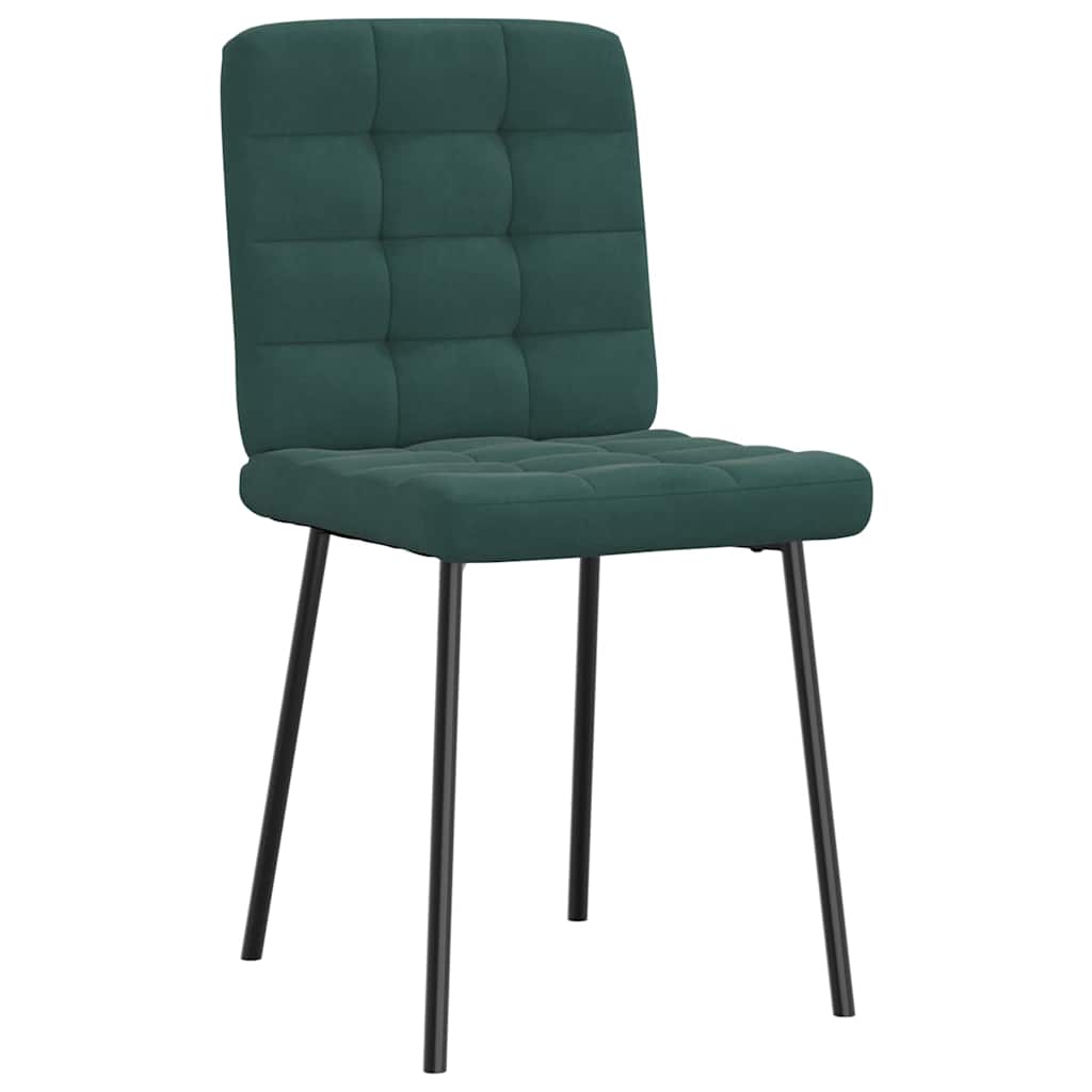 spisebordsstole 6 stk. velour mørkegrøn