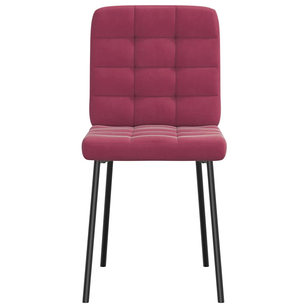 spisebordsstole 6 stk. velour vinrød