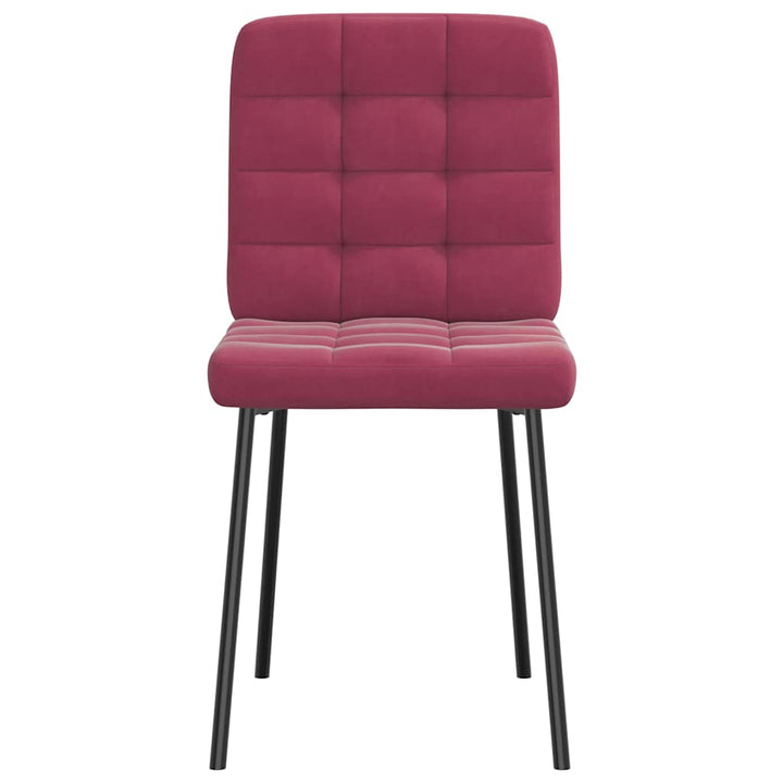 spisebordsstole 6 stk. velour vinrød