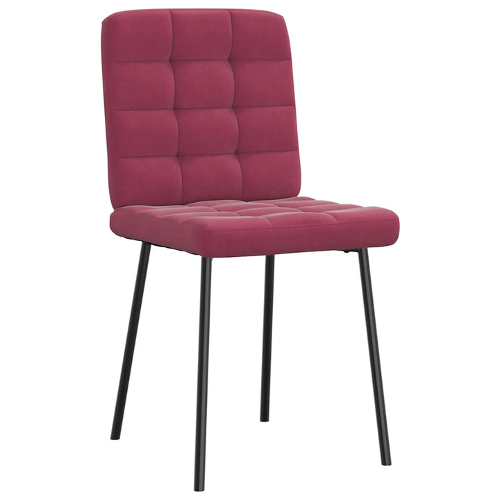 spisebordsstole 6 stk. velour vinrød