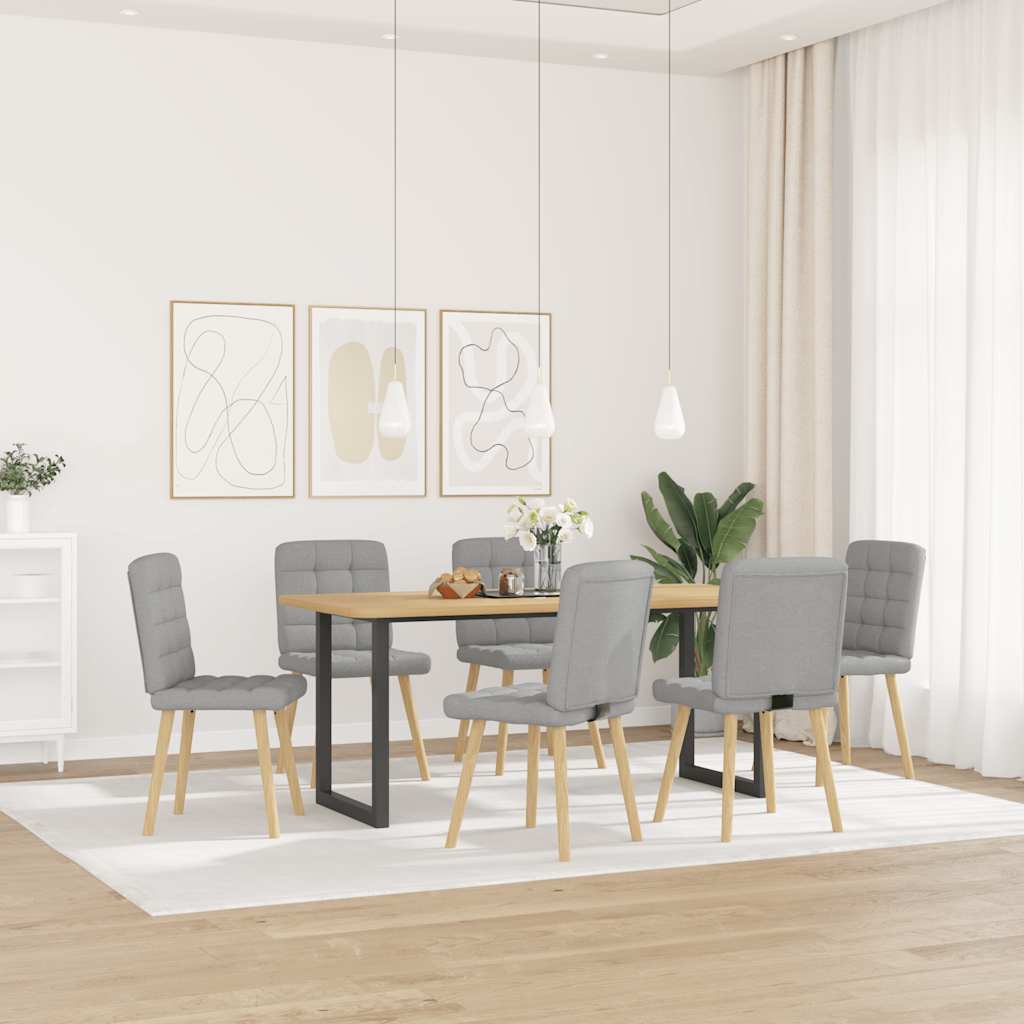 spisebordsstole 6 stk. stof sky grå