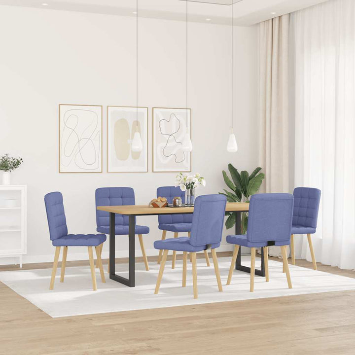 spisebordsstole 6 stk. Jeans blåt stof