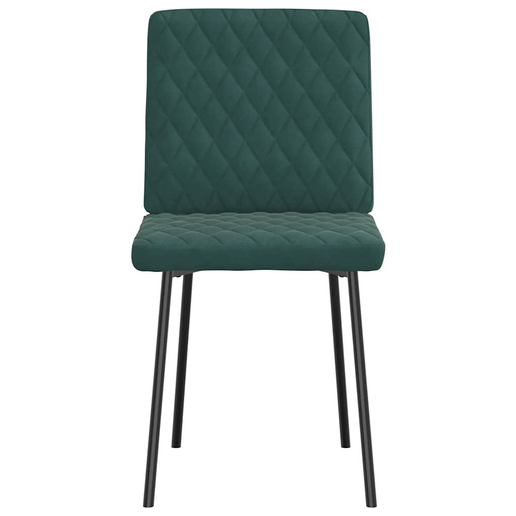 spisebordsstole 6 stk. velour mørkegrøn