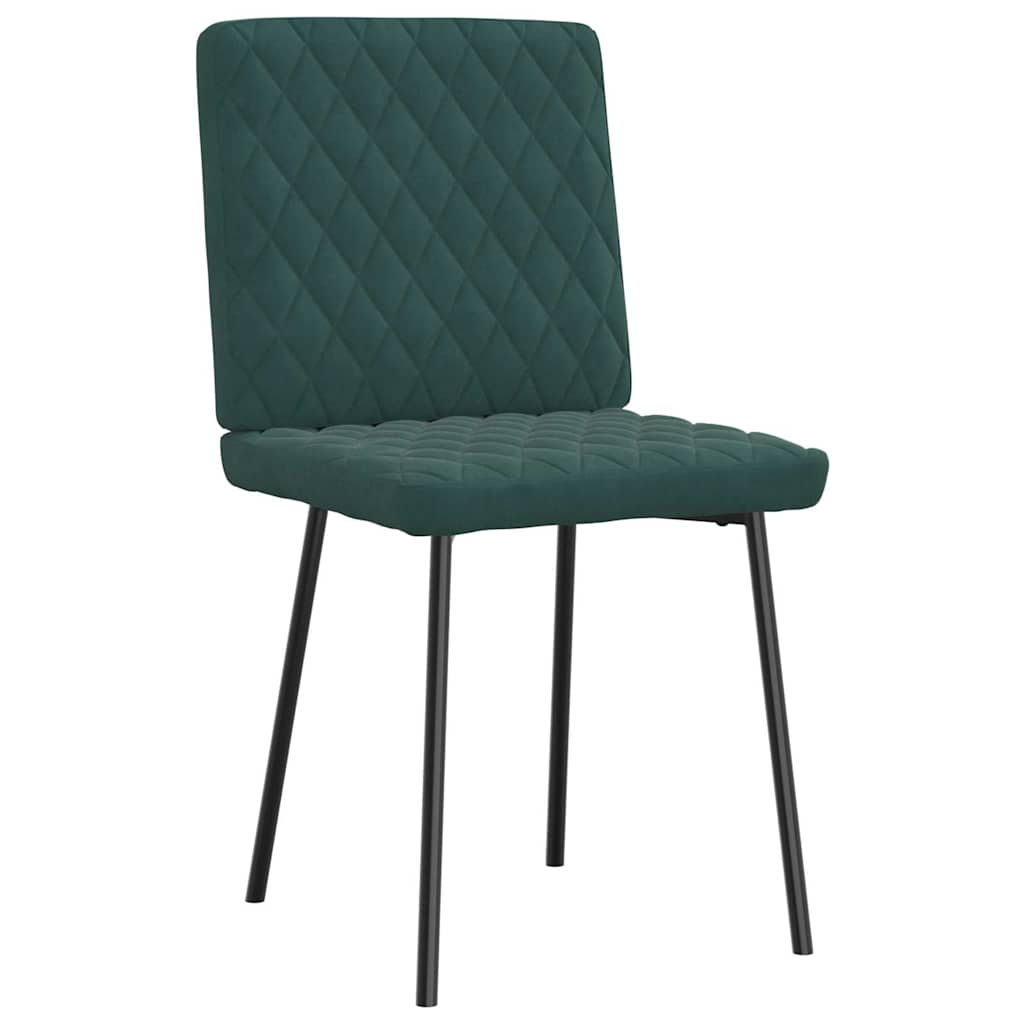 spisebordsstole 6 stk. velour mørkegrøn