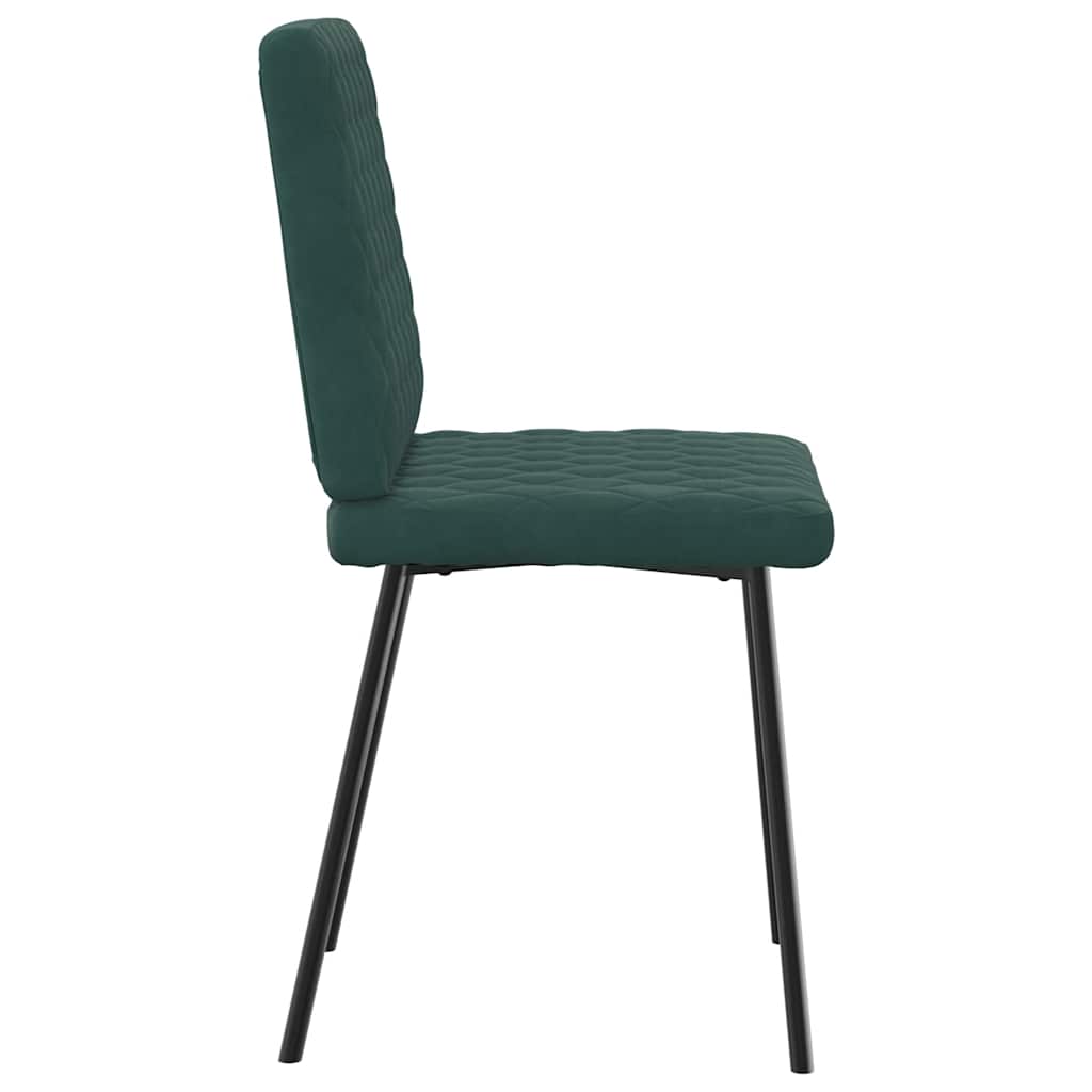 spisebordsstole 6 stk. velour mørkegrøn