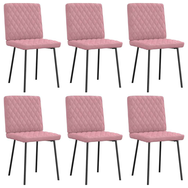 spisebordsstole 6 stk. velour lyserød