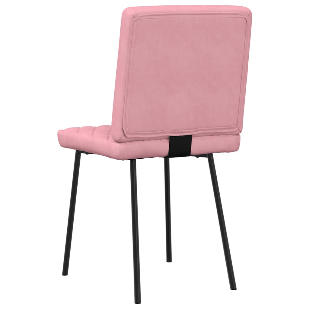 spisebordsstole 6 stk. velour lyserød