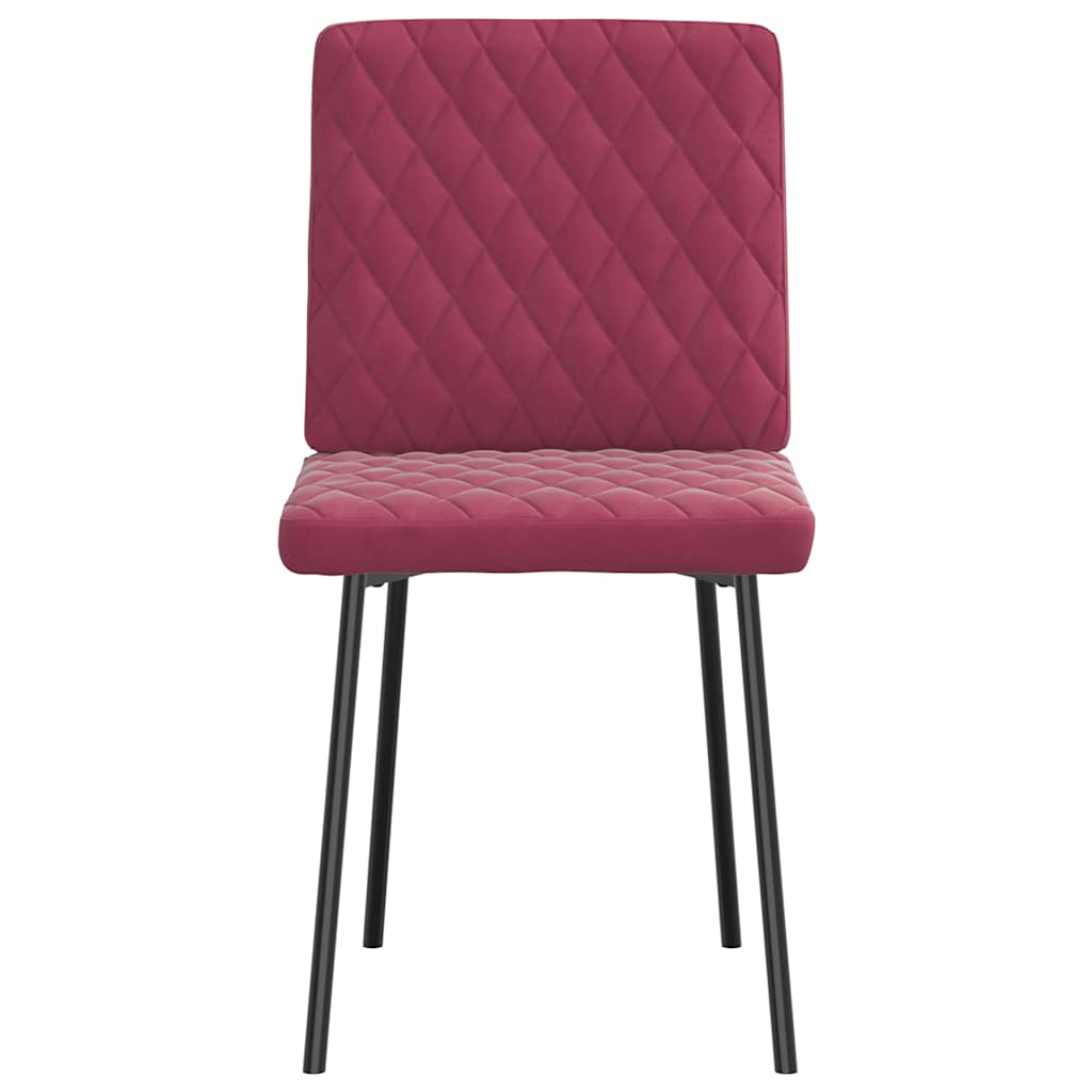 spisebordsstole 6 stk. velour vinrød
