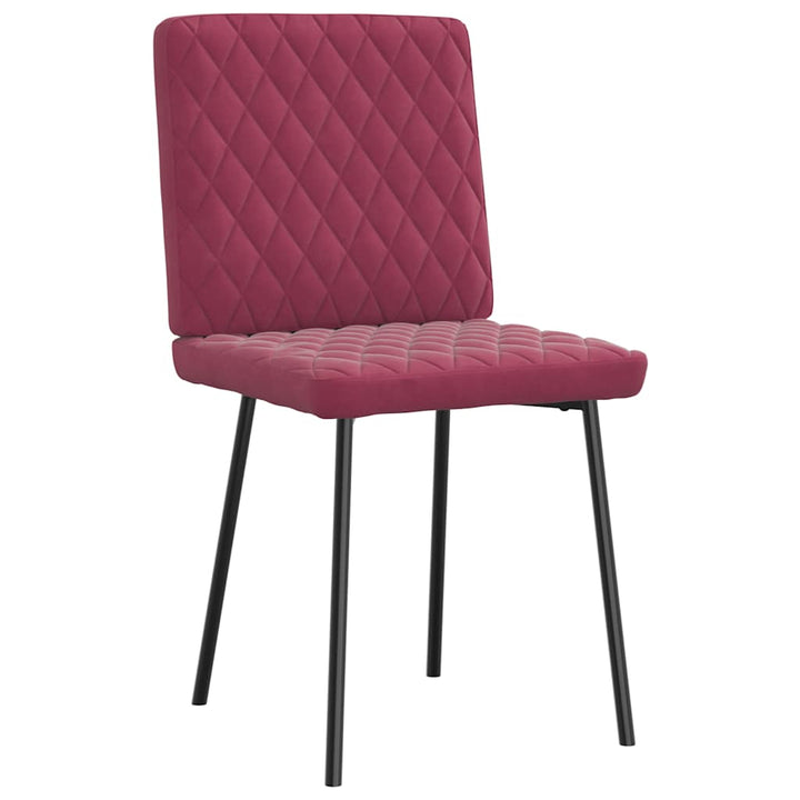 spisebordsstole 6 stk. velour vinrød