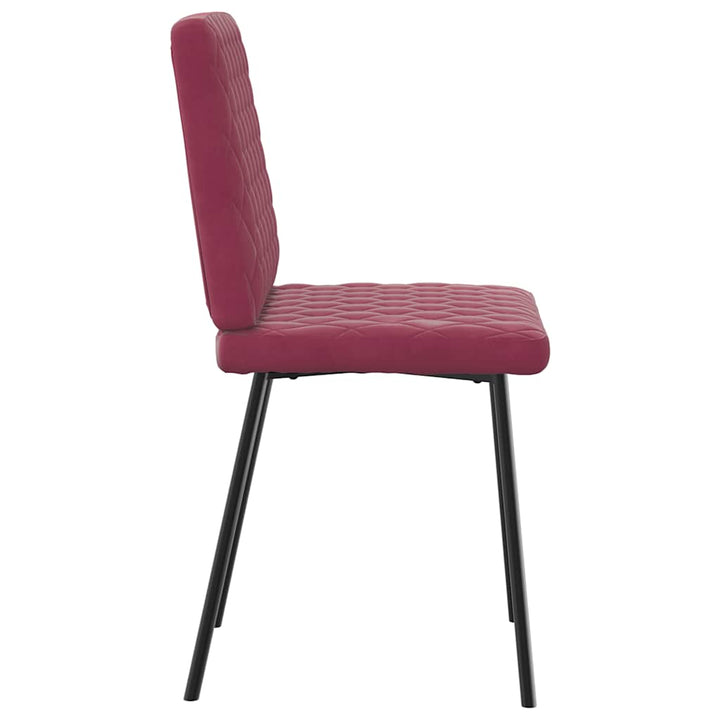 spisebordsstole 6 stk. velour vinrød