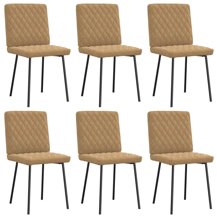 spisebordsstole 6 stk. velour brun