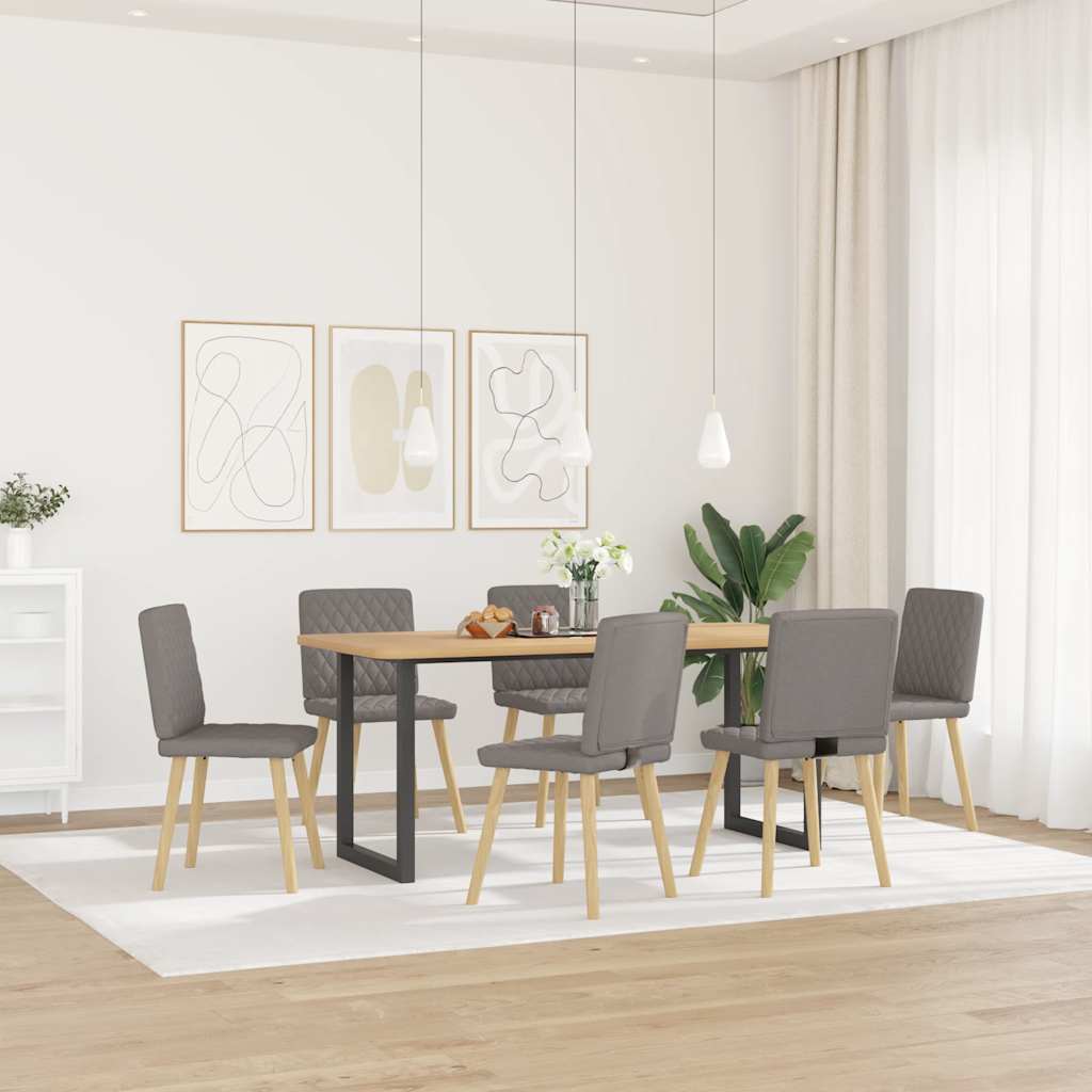 spisebordsstole 6 stk. stof gråbrun