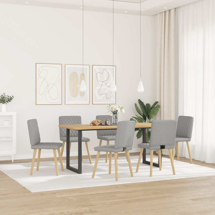 spisebordsstole 6 stk. stof sky grå