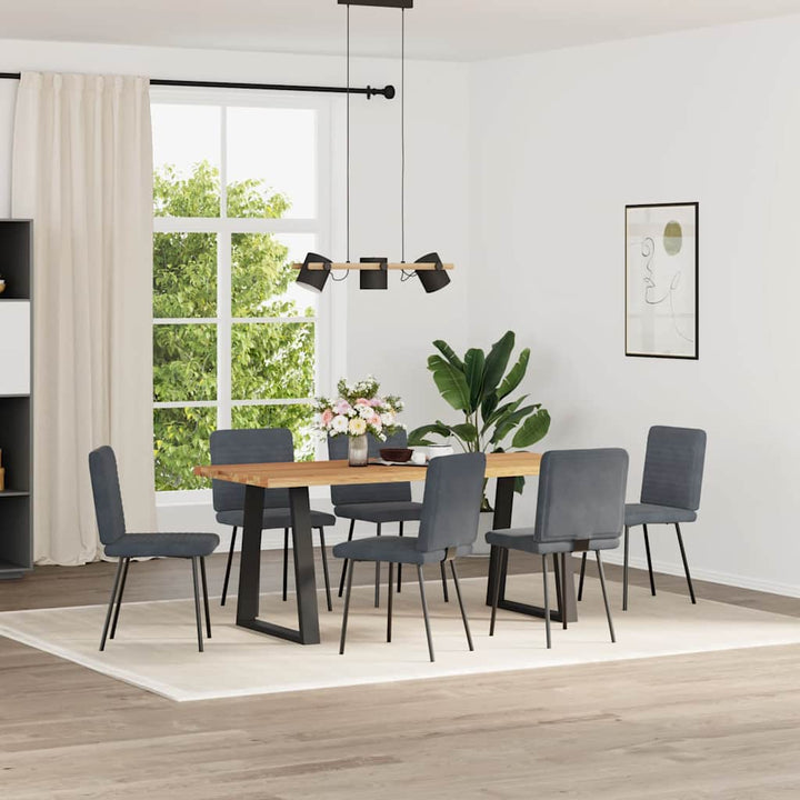 spisebordsstole 6 stk. velour mørkegrå