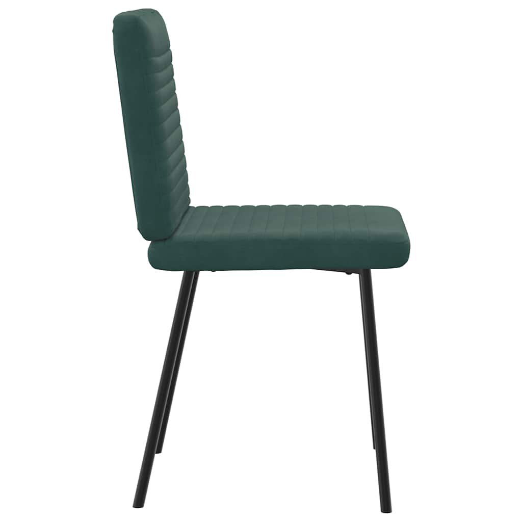 spisebordsstole 6 stk. velour mørkegrøn