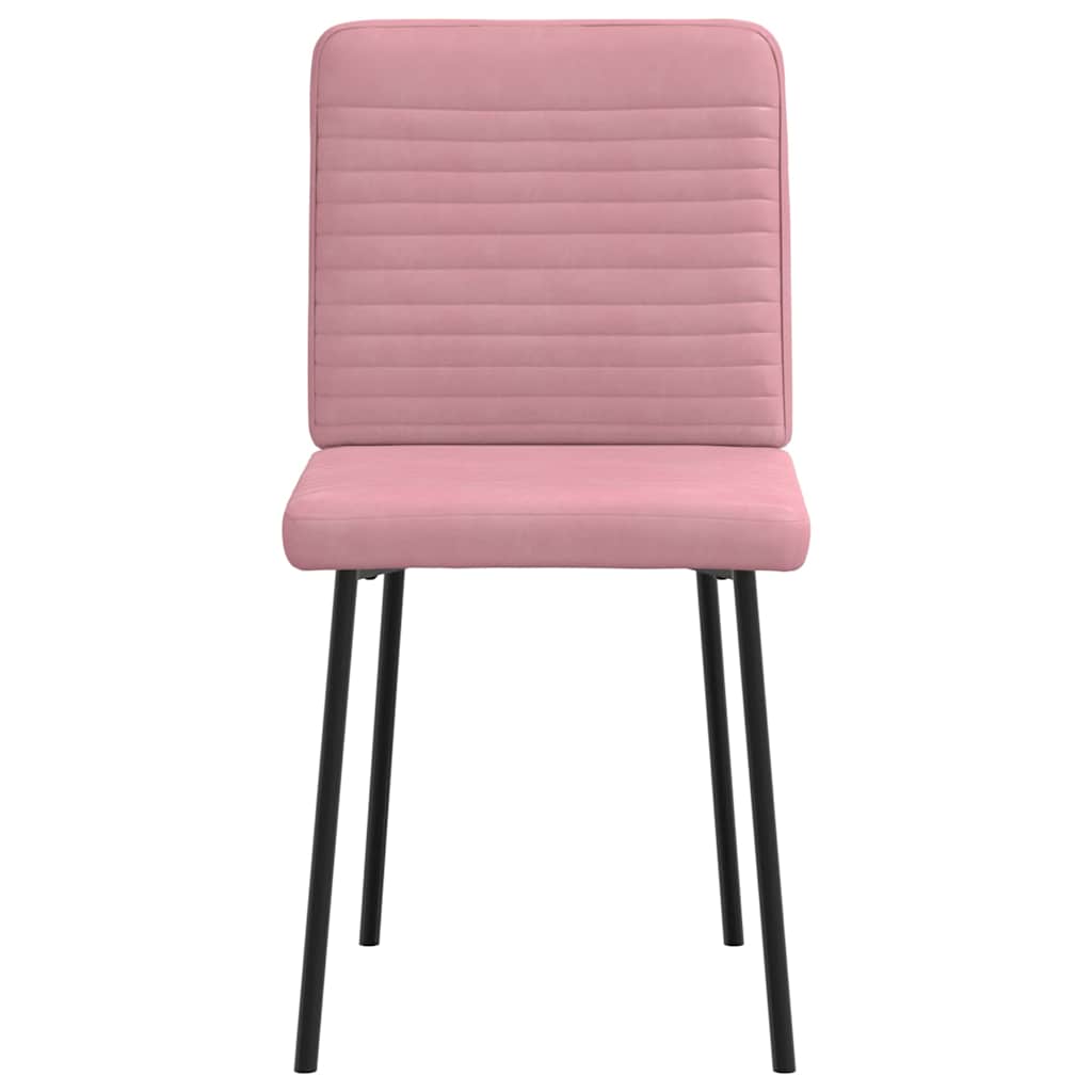 spisebordsstole 6 stk. velour lyserød