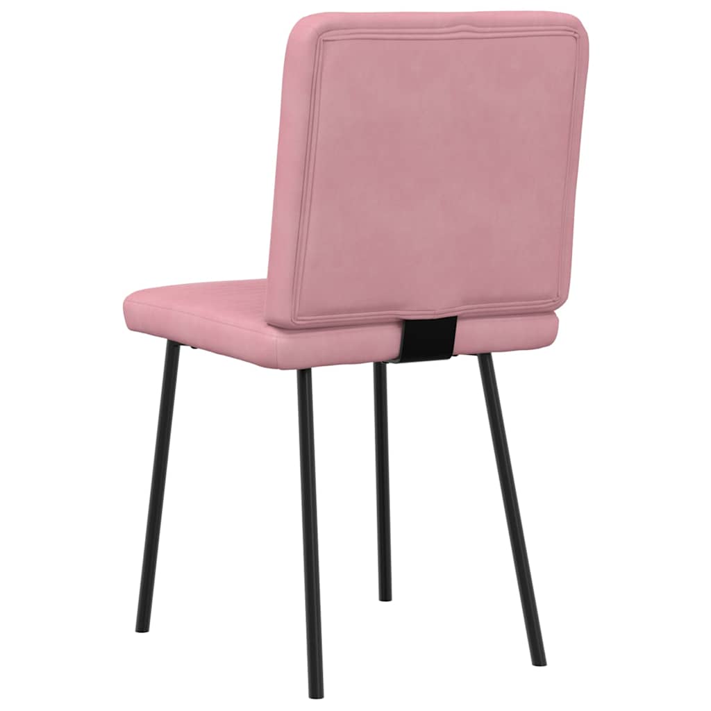 spisebordsstole 6 stk. velour lyserød