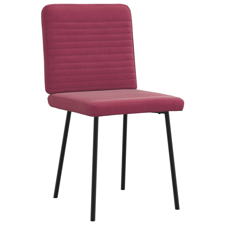 spisebordsstole 6 stk. velour vinrød