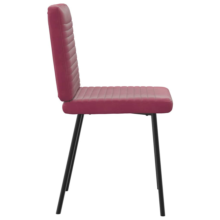 spisebordsstole 6 stk. velour vinrød