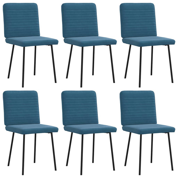 spisebordsstole 6 stk. velour blå