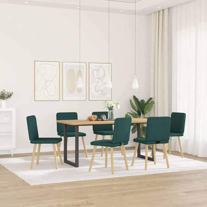 spisebordsstole 6 stk. stof mørkegrøn