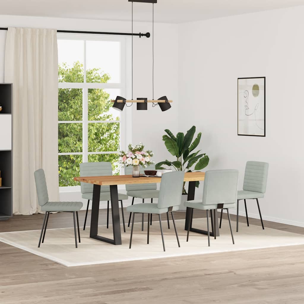 spisebordsstole 6 stk. velour lysegrå