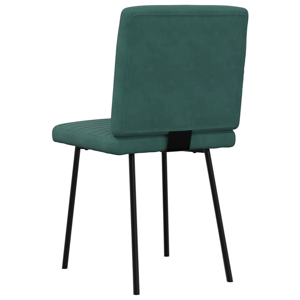 spisebordsstole 6 stk. velour mørkegrøn