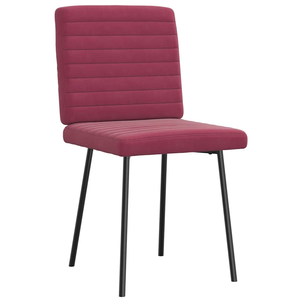 spisebordsstole 6 stk. velour vinrød