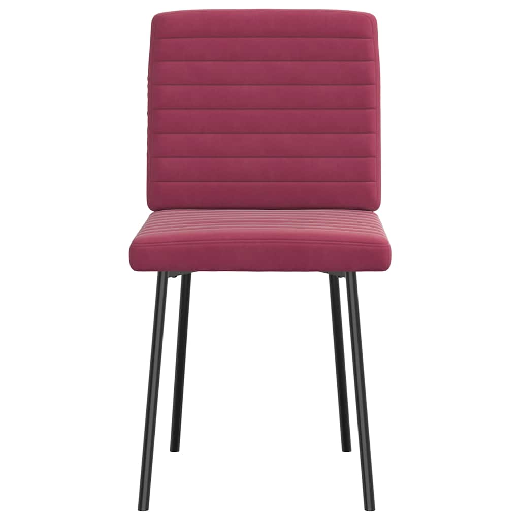 spisebordsstole 6 stk. velour vinrød
