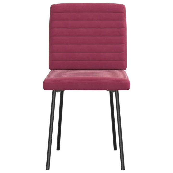 spisebordsstole 6 stk. velour vinrød