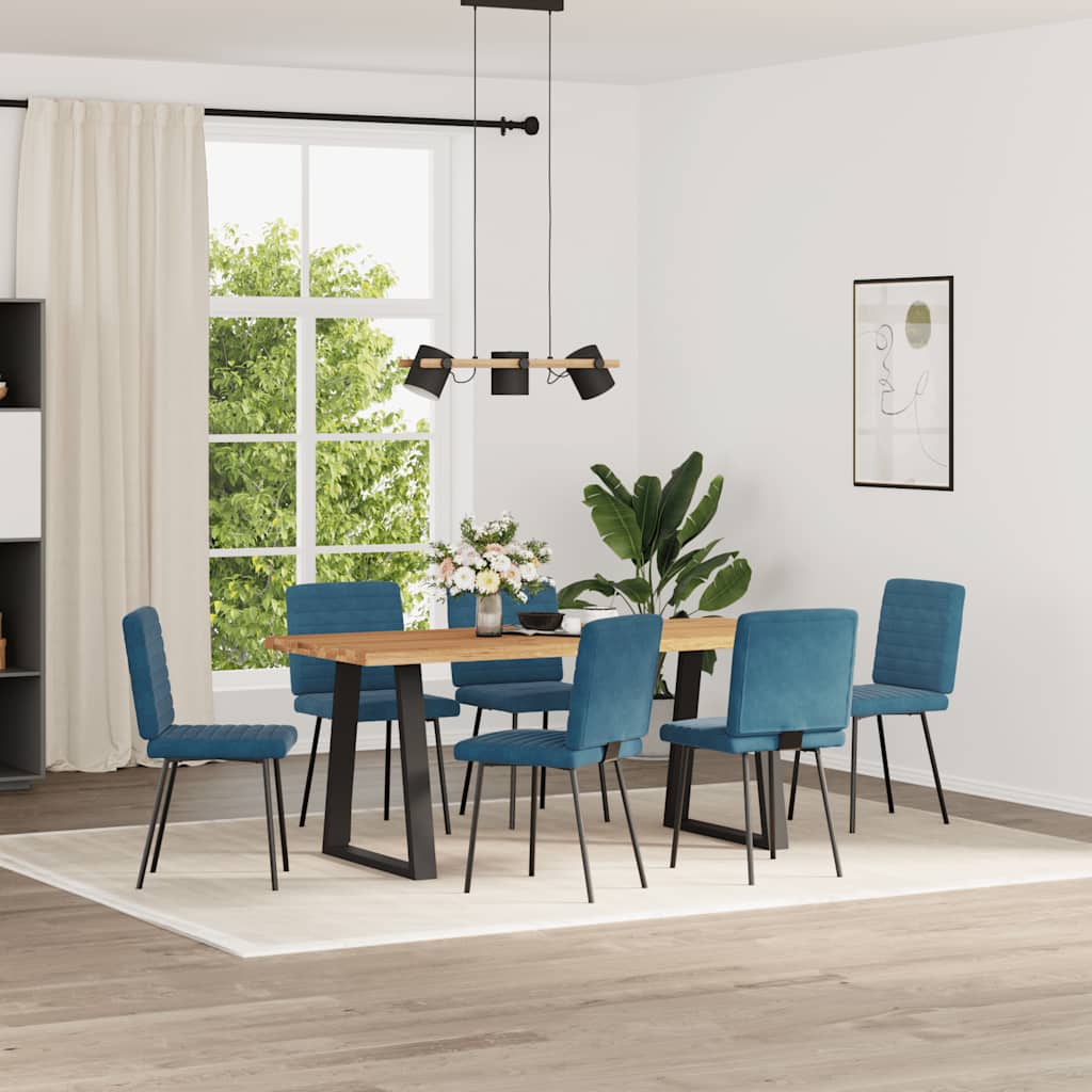 spisebordsstole 6 stk. velour blå