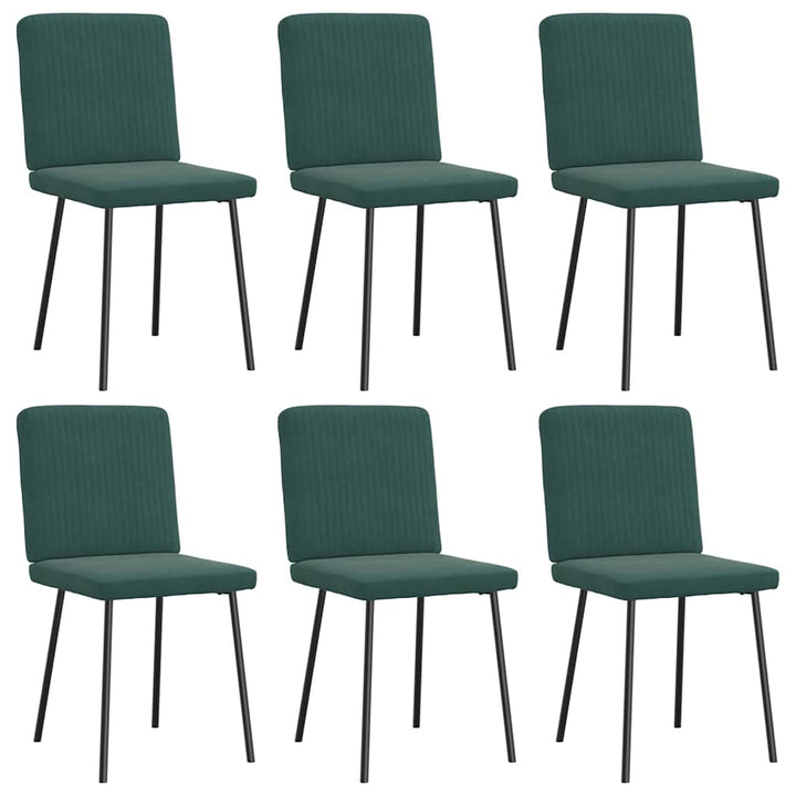 spisebordsstole 6 stk. velour mørkegrøn