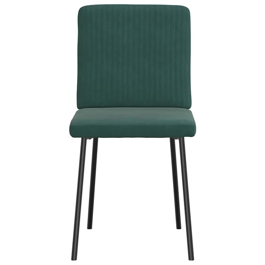 spisebordsstole 6 stk. velour mørkegrøn