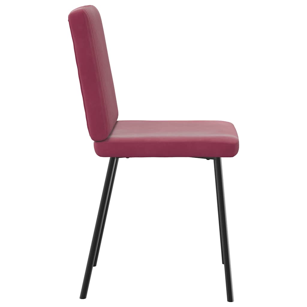 spisebordsstole 6 stk. velour vinrød
