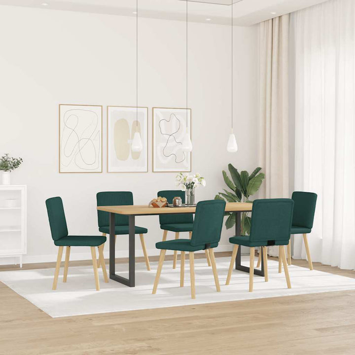 spisebordsstole 6 stk. stof mørkegrøn