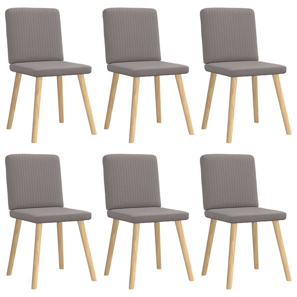 spisebordsstole 6 stk. stof gråbrun
