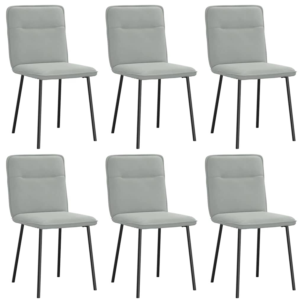 spisebordsstole 6 stk. velour lysegrå