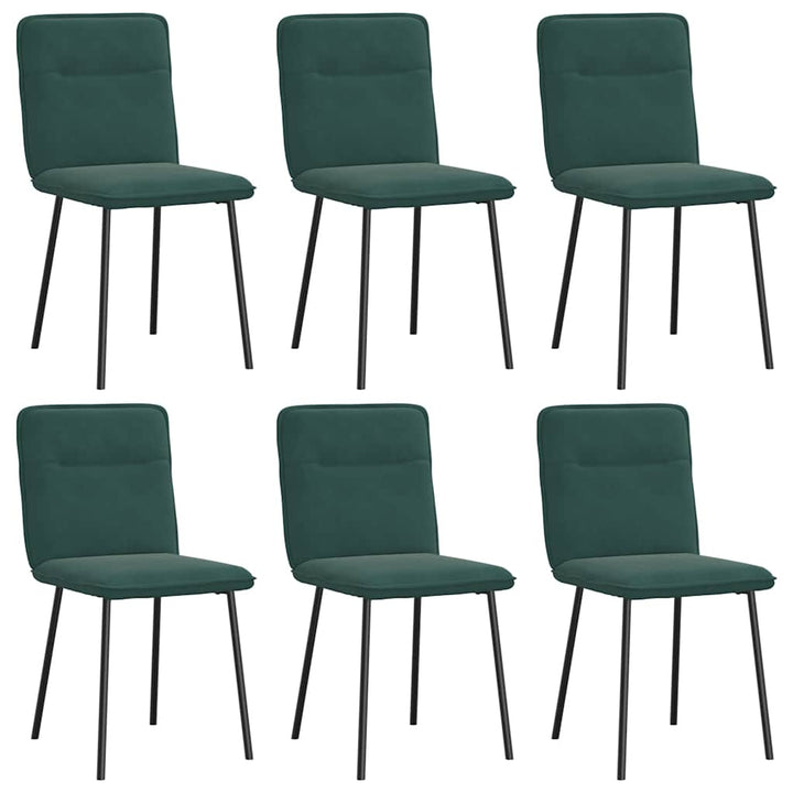 spisebordsstole 6 stk. velour mørkegrøn