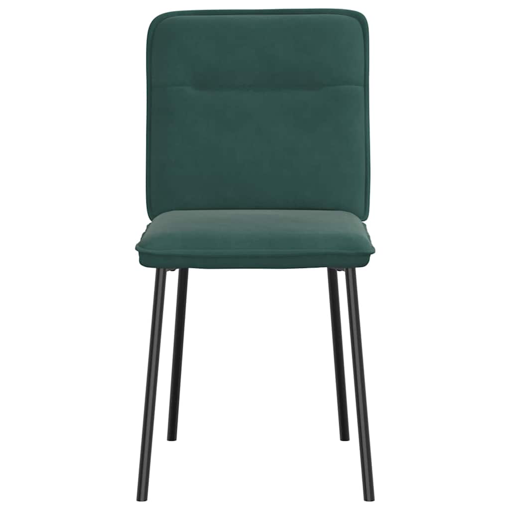 spisebordsstole 6 stk. velour mørkegrøn