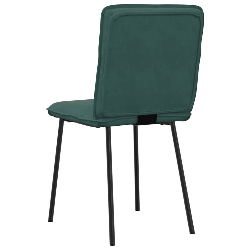 spisebordsstole 6 stk. velour mørkegrøn