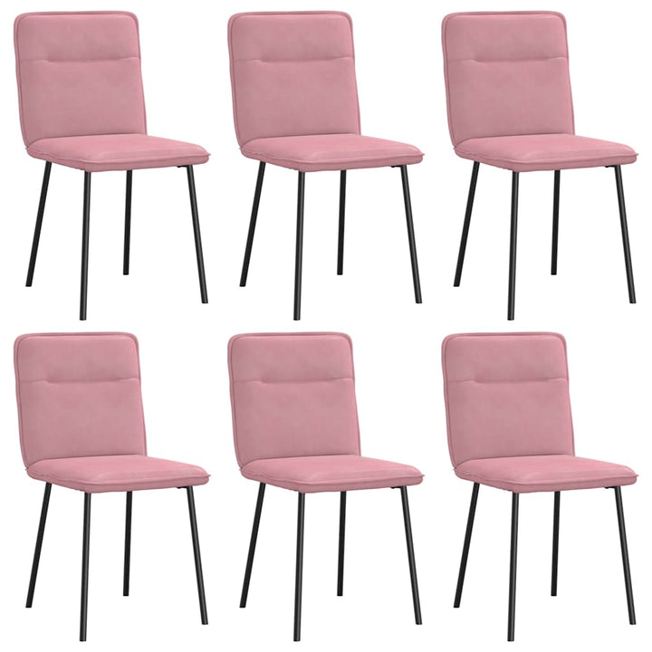 spisebordsstole 6 stk. velour lyserød