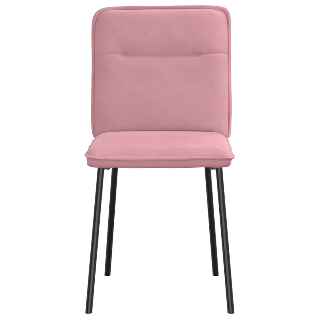 spisebordsstole 6 stk. velour lyserød