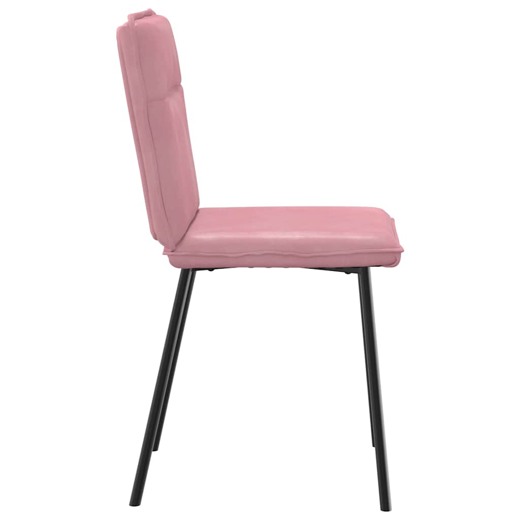 spisebordsstole 6 stk. velour lyserød