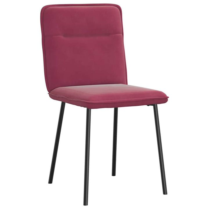spisebordsstole 6 stk. velour vinrød