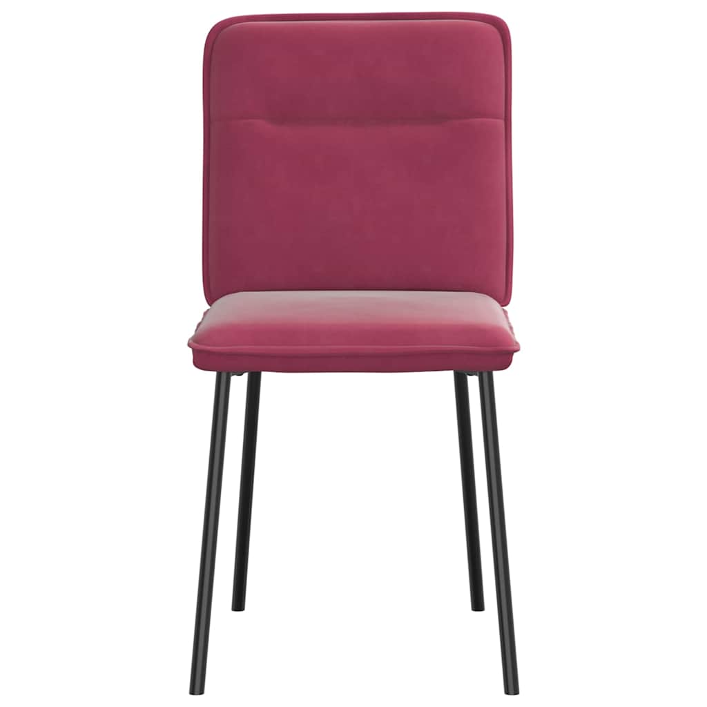 spisebordsstole 6 stk. velour vinrød