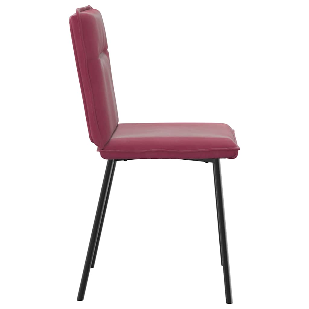 spisebordsstole 6 stk. velour vinrød