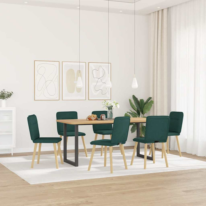 spisebordsstole 6 stk. stof mørkegrøn