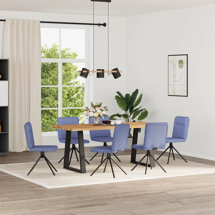 spisebordsstole 6 stk. Jeans blåt stof