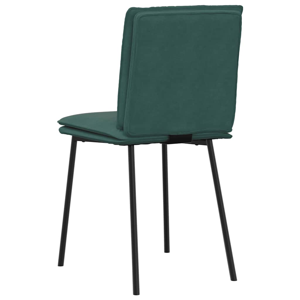 spisebordsstole 6 stk. velour mørkegrøn